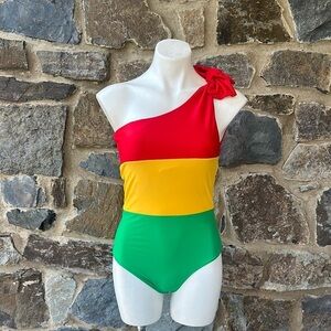 Paper London Sunrise Swimsuit in Rasta size medium
